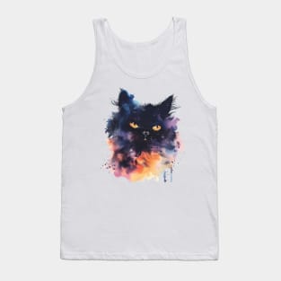 Persian Cat Water Color Pop Art Design for Cat Lover Tank Top